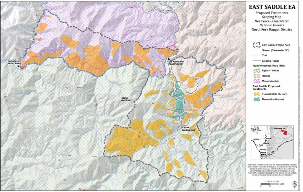 East Saddle Cayuse Creek Scoping Map